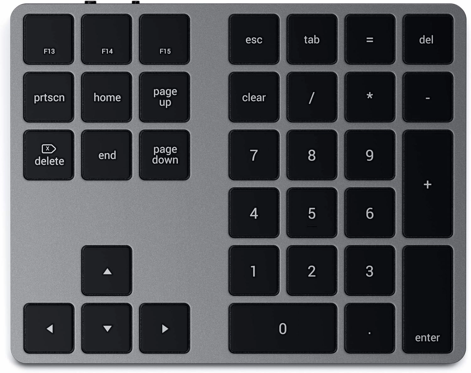 Satechi Bluetooth Extended Numeric Keypad – Slim Rechargeable 34-Key Numberpad – for M4/M2/M1 MacBook Pro/Air, M4/M2/M1 iPad Pro/Air, M2 Mac Mini, iMac M1/M4 (Space Gray)