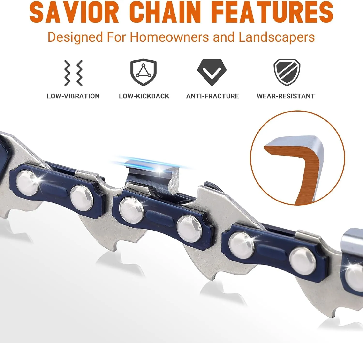 Savior 16 Inch Chainsaw Bar and R55 Chain Combo, 3/8"LP Pitch .043" Gauge 55 Drive Links Fit Stihl MS 170 MS 171 MS 180 MS 180 C-BE MS 181 C-BE, Replace 164MLEA074 16" Bar(2 Chains  1 Bar)