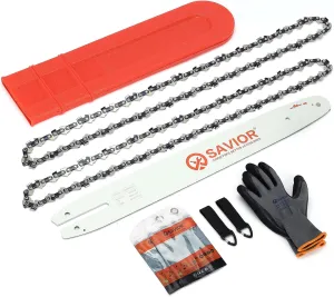 Savior 16 Inch Chainsaw Bar and R55 Chain Combo, 3/8"LP Pitch .043" Gauge 55 Drive Links Fit Stihl MS 170 MS 171 MS 180 MS 180 C-BE MS 181 C-BE, Replace 164MLEA074 16" Bar(2 Chains  1 Bar)