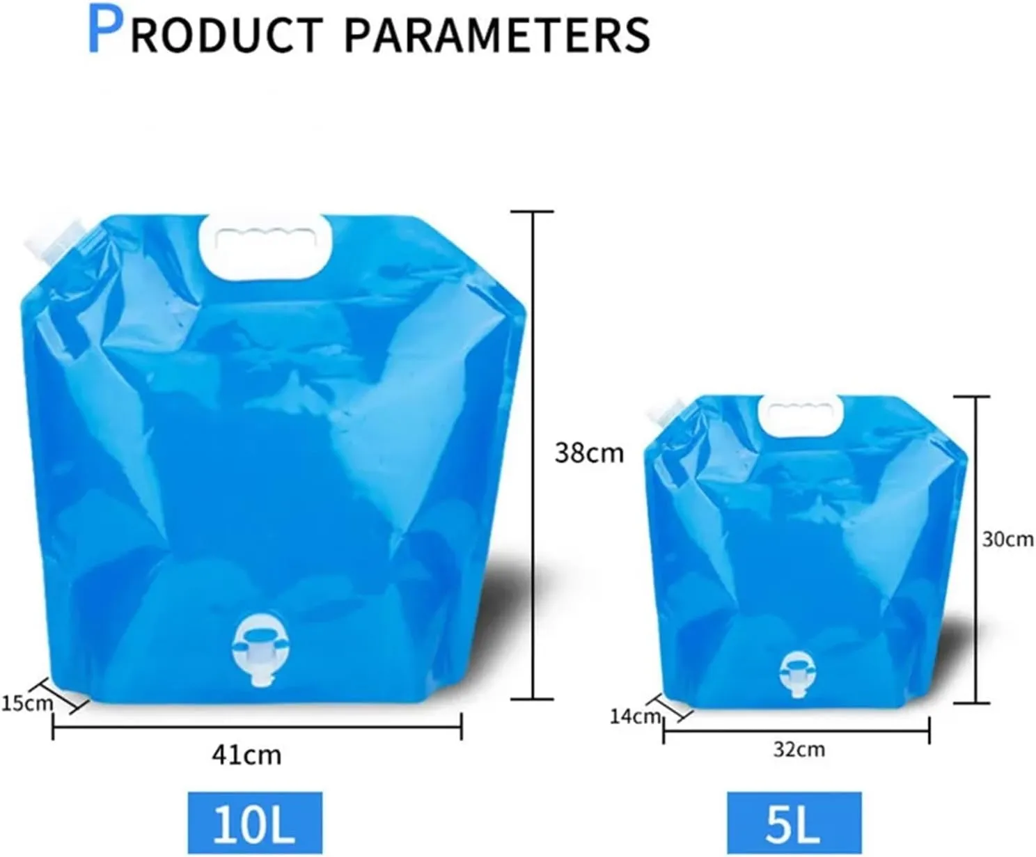 SBTRKT 5/10L Camping Water Bag Portable Folding Water Bucket Large Water Container Outdoor Travel Collapsible Pouch Can Camping Supplie (Color : Normal 10L Blue)