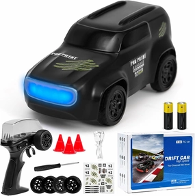 Sepytia 1:64 Scale Mini Drift Remote Control Car for Children-Off-Road Vehicle, 2.4ghz Frequency, LED Lights, 7 Colors of Light, 4 Light Modes, Type-c Charging, Suitable for Children Over 6 Years Old