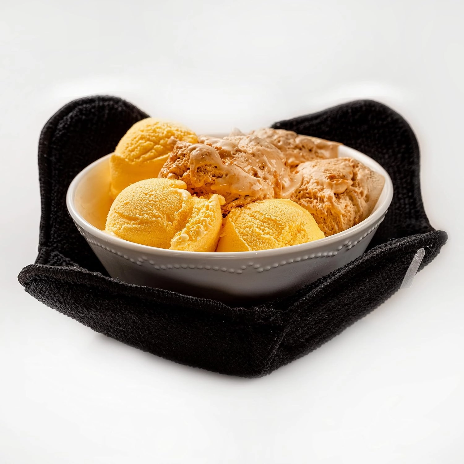 Sheff Microwave Cozy Huggers Set of 4 Durable and Reliable For Hot and Cold Bowls, Plates and Dishes Ideal Household Gift (Black)