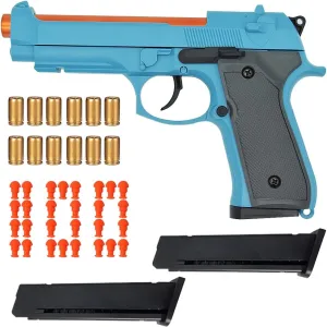 Shell Ejecting Toy Gun, Beretta Model 92 Automatic Pull Back Action Shooting Education Model Toy for Kids Gifts