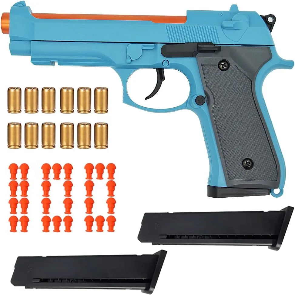 Shell Ejecting Toy Gun, Beretta Model 92 Automatic Pull Back Action Shooting Toy Education Model Toy for Kids Gifts
