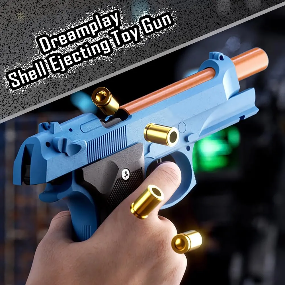 Shell Ejecting Toy Gun, Beretta Model 92 Automatic Pull Back Action Shooting Toy Education Model Toy for Kids Gifts