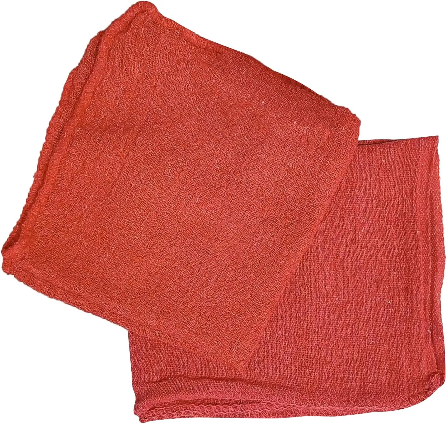 Shop Towels - Bulk Cleaning Towel in a Bag, Mechanic Cotton Wipes for Car Maintenance, Auto Mechanics & Garage, Wipe Grease & Oil, Machine Wash & Reusable (Red, 25-Pack)
