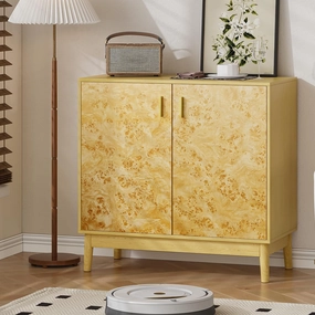 Sideboard Buffet Cabinet, Mid-Century Kitchen Sideboard Buffet Cabinet with Storage, Adjustable Shelf,31.5" W x 15.0" D x 30.5" H