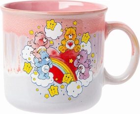 Silver Buffalo Care Bears Rainbow with Stars Reactive Glaze Ceramic Camper Mug Featuring Tenderheart, Cheer, Grumpy, and Share Bear, 20 Ounces