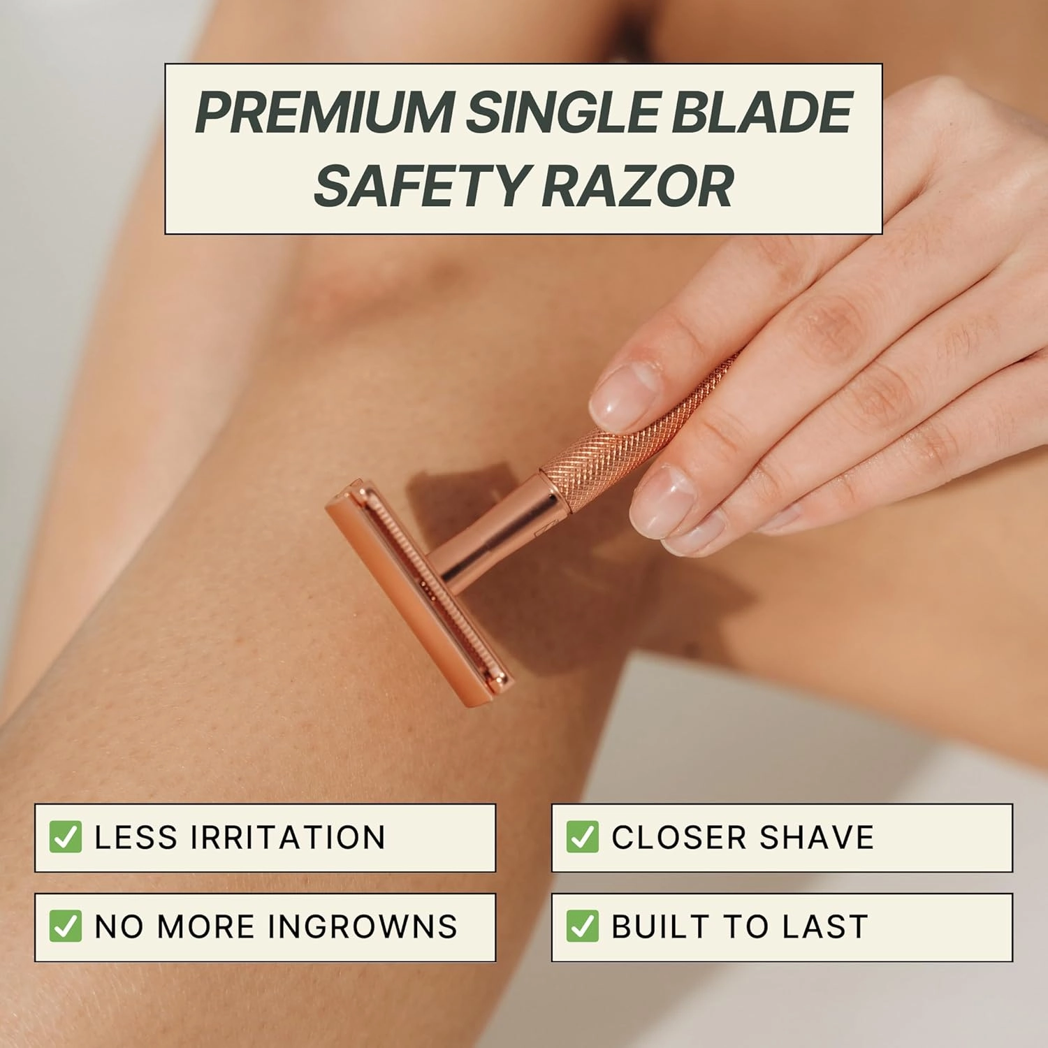 Single Blade Safety Razor for Men & Women (Onyx) Premium Aluminum Handle, Reusable & Plastic-Free – Smooth, Close Shave with Less Irritation – Includes 10x Blades & Travel Bag - Onyx