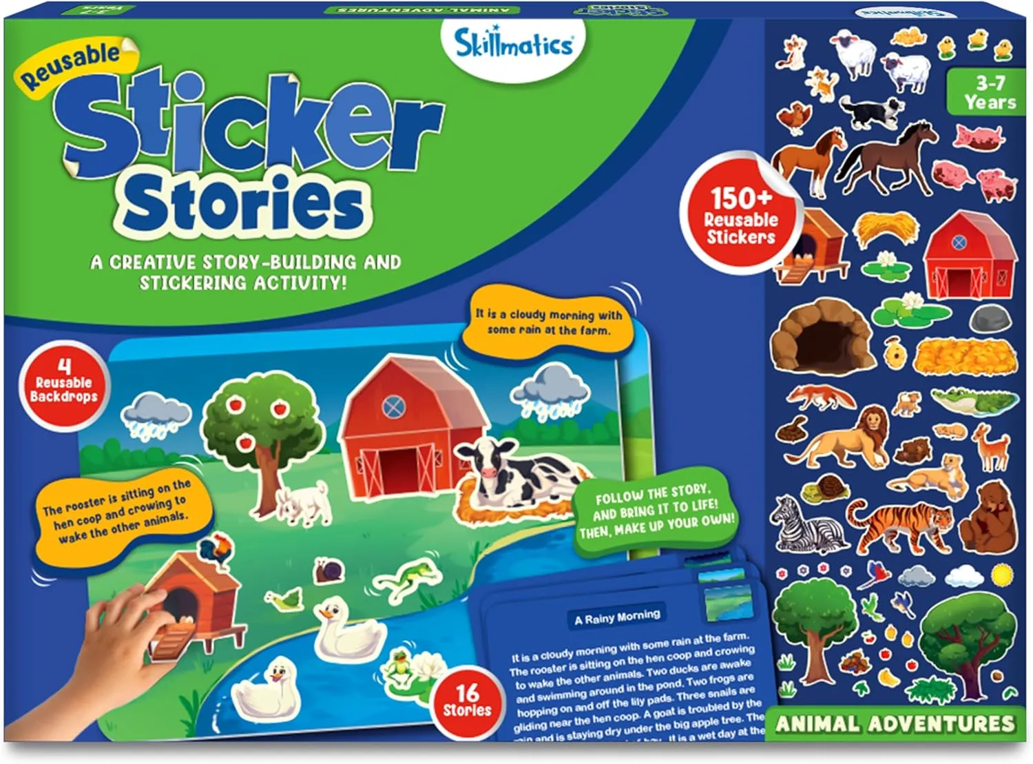 Skillmatics Activity Kit - Creative Storytelling & Skill Building with 150  Reusable Stickers, Educational, Mess-Free Fun, Preschool & Kindergarten Toy, Gifts for Kids Ages 3, 4, 5, 6, 7