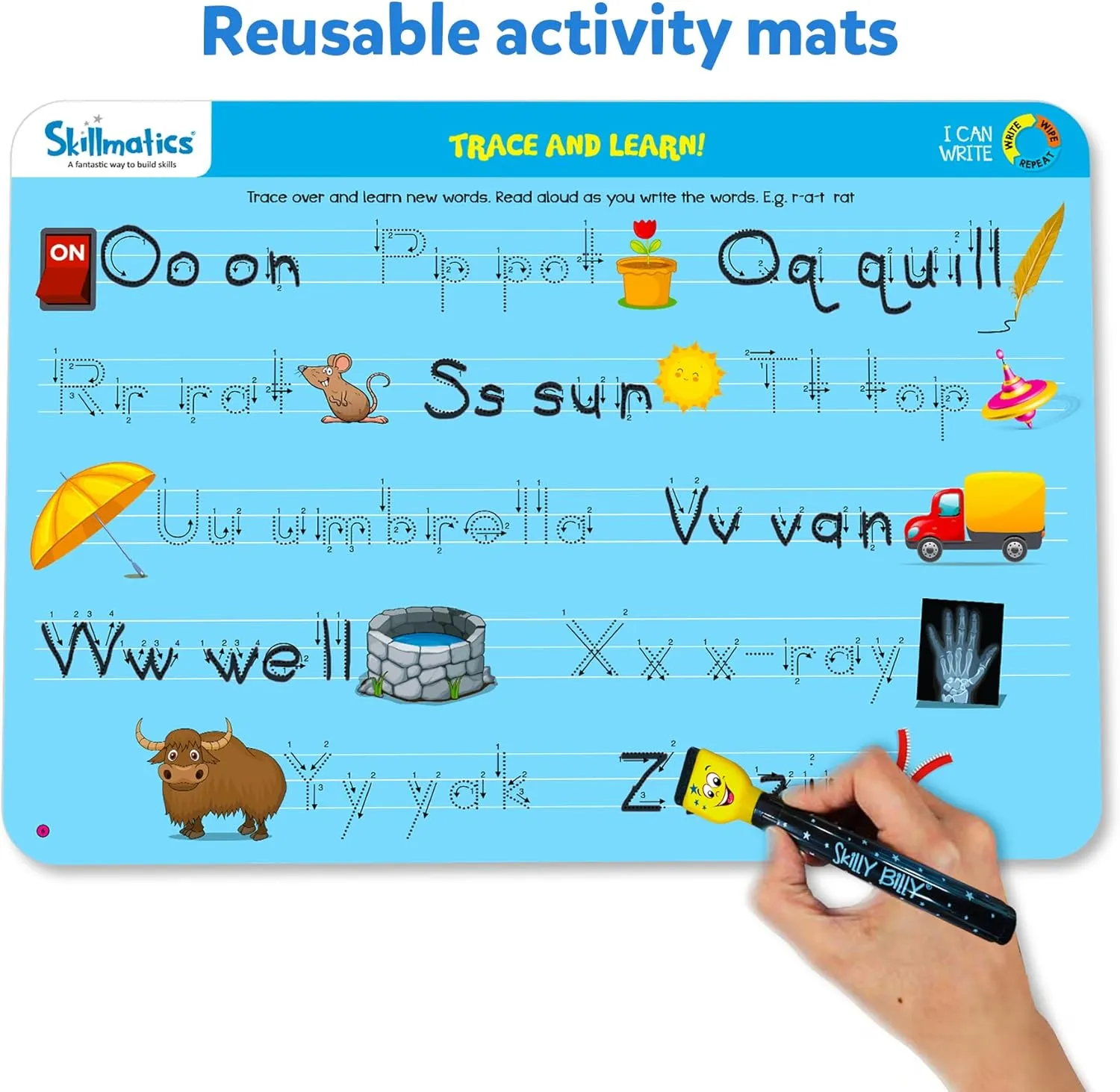 Skillmatics I Can Write - Reusable Preschool Learning Activities, Educational Toy and Game, Back to School Supplies, Gifts for Students, Kids, Toddlers Ages 3, 4, 5, 6