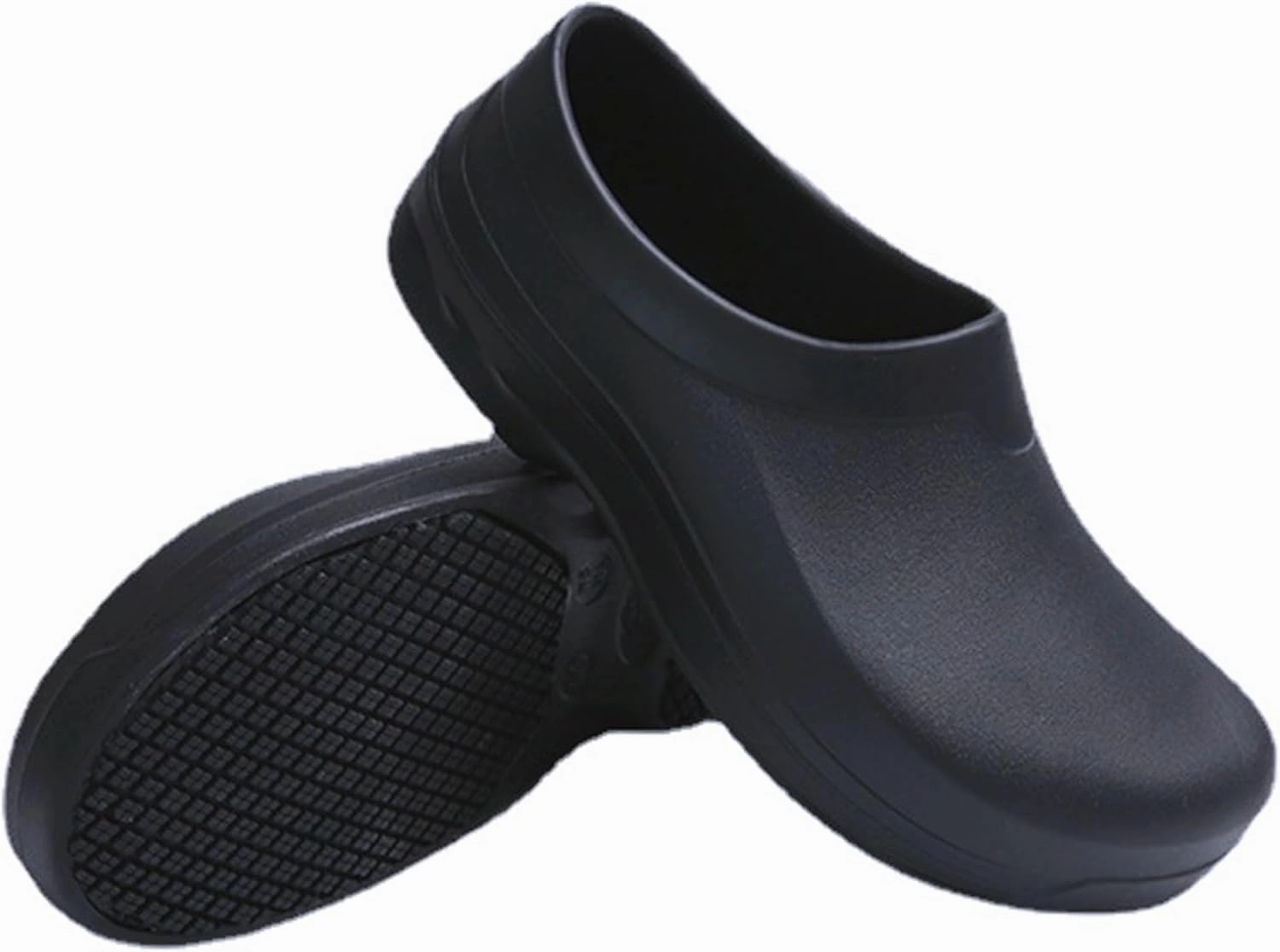 Slip Resistant Shoes for Kitchen/Chef/Garden/Nurse Non Slip Work Shoes for Men & Women Durable & Comfortable Black Clogs for Professional Safety(6-11Men/8-12.5Women)