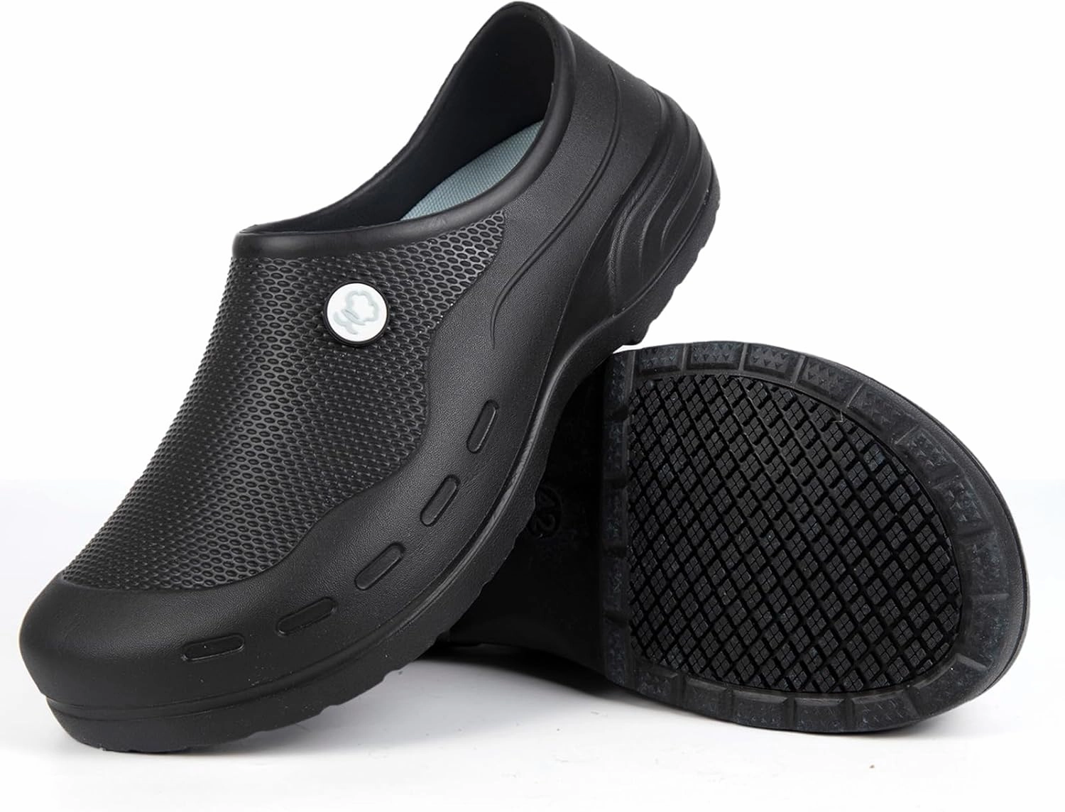 Slip Resistant Work Shoes for Men's and Women's Kitchen/Chef/Garden/Nurse Shoes Black Non Slip Clogs(7.5-11.5Men/8.5-12.5Women)