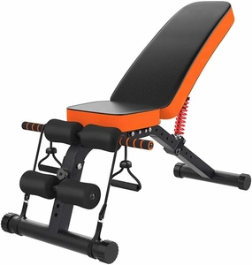 Small Dumbbell Dumbbell Bench, Sit-up Board Bench Press Stool Folding domen - Black Orange Fitness Dumbbell