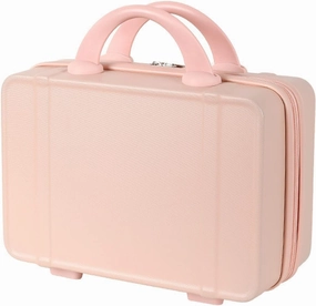 Small fresh suitcase luggage small lightweight retro cosmetic case 14 inch travel case(Green powder,14 inches)