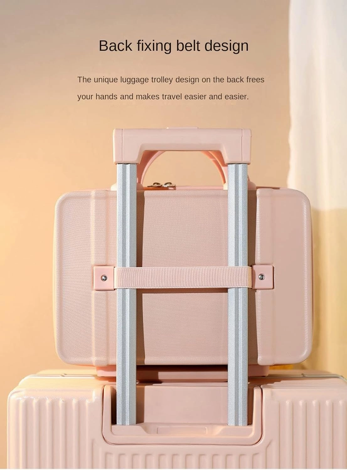 Small fresh suitcase luggage small lightweight retro cosmetic case 14 inch travel case(Green powder,14 inches)