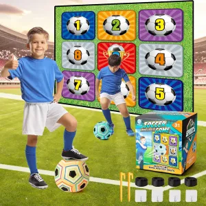 Soccer Balls Game, Indoor Toys Set for Toddlers Kids, Soccer Goal Game with Velcro Balls for Boy, Outdoor Backyard Game for Kid, 3 4 5 6 7 8 Year Old Boy Birthday Gift Ideas