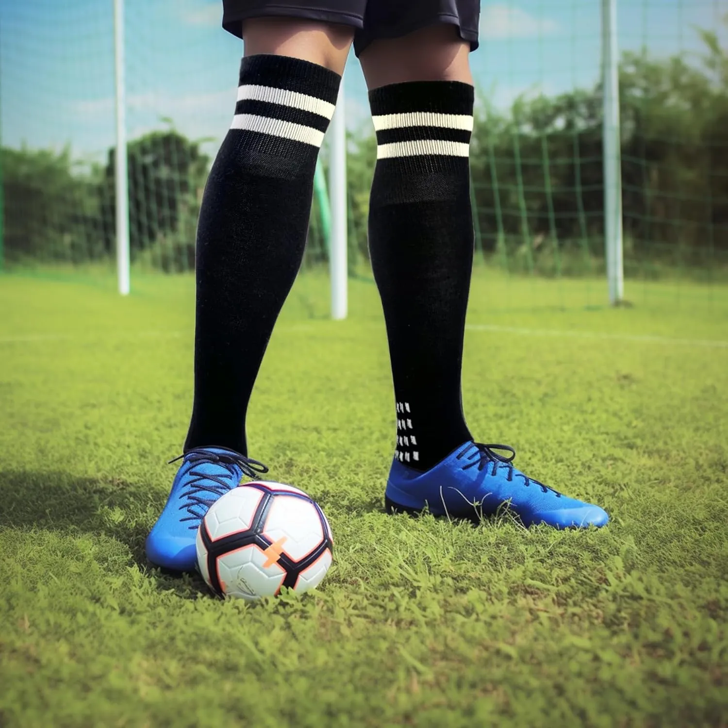Soccer Shin Guards & Shin Sleeves for Kids with Grip Soccer Socks, Shin Pads for Boys & Girls Soccer Games Protection Gears