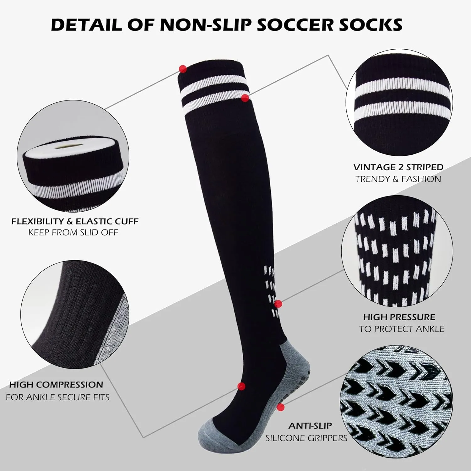 Soccer Shin Guards & Shin Sleeves for Kids with Grip Soccer Socks, Shin Pads for Boys & Girls Soccer Games Protection Gears