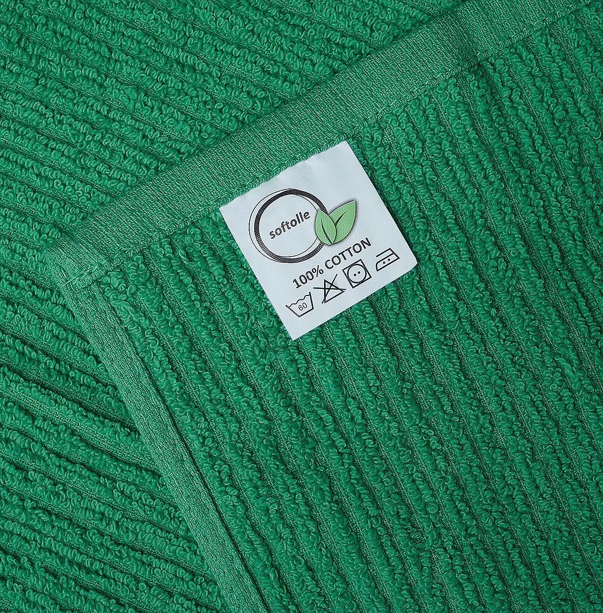 Softolle Kitchen Towels - Pack of 12, 16x19 Inches - 100% Cotton White, Super Absorbent Multi-Purpose Towels for Home, Kitchen and Bar Cleaning (Dark Green)