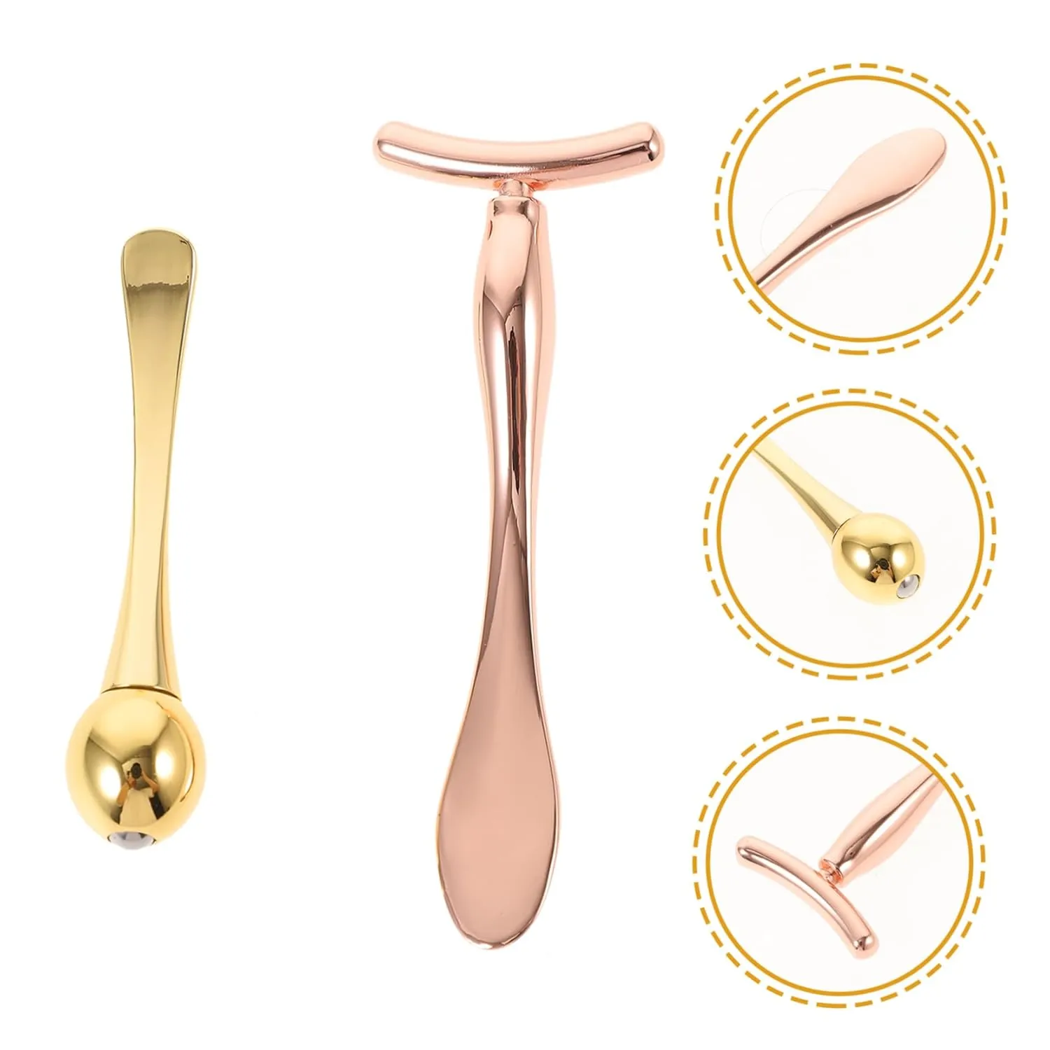 SOIMISS Eye Massage Stick Set Beauty Tools for Women Facial Mask Spoon Double-end Roller Easy to Use