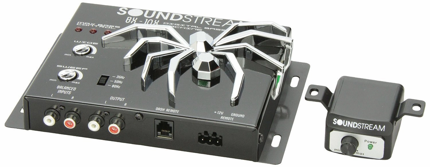 Soundstream BX-10X Bass Restoration Processor with Parametric Bass Equalizer, Digital Bass Processor for Car Audio, Balanced Inputs & Dash Mount Remote Control - Black