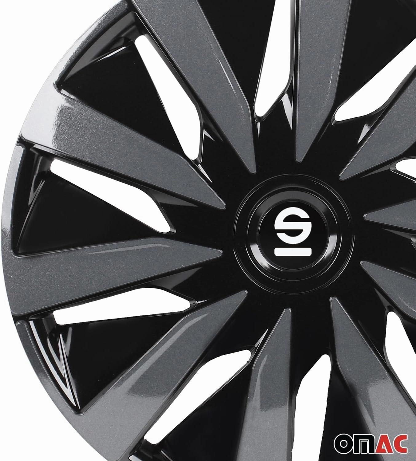 Sparco SPC1691BKGR 16-inch Lazio Wheel Covers Black/Grey