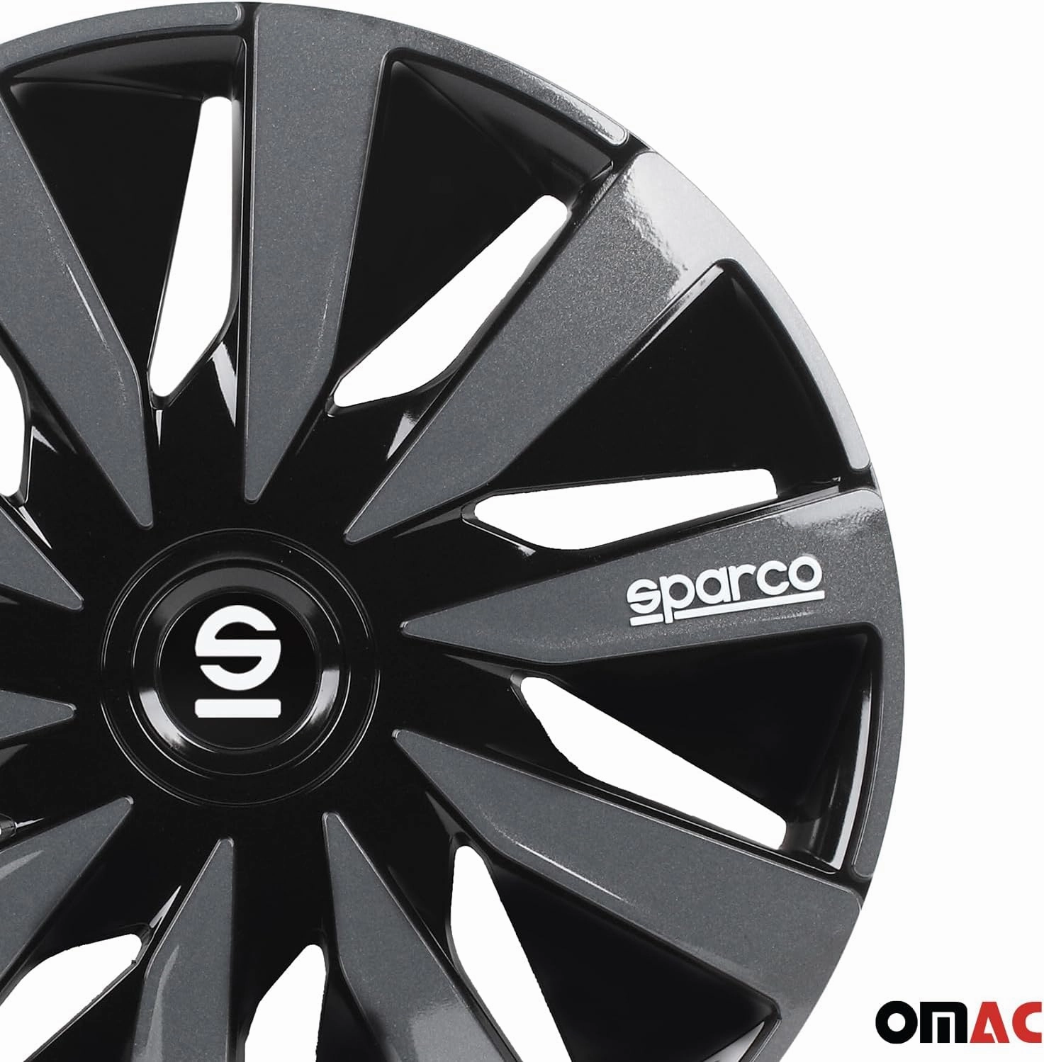 Sparco SPC1691BKGR 16-inch Lazio Wheel Covers Black/Grey