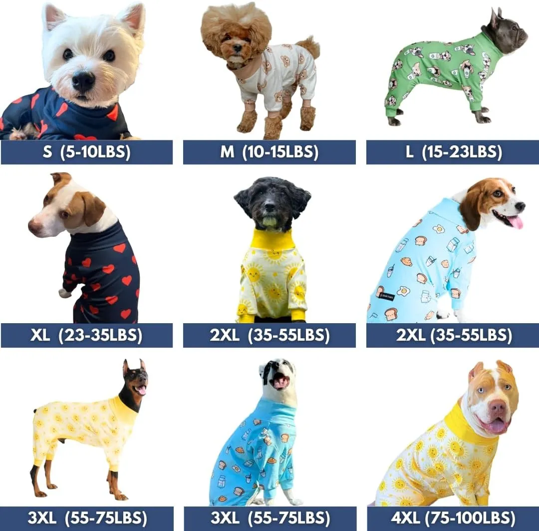 Spark Paws Dog Pajama, Ultra-Soft and 4-Way Stretch, Recovery-Suit PJ Onesie for Small, Medium and Large Breeds - Bear Beige - XL
