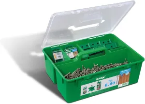 SPAX 5000009050009 Green Box Terrace 6 x 60 cm, Professional Set Patio Screws for 20-23 m², Green