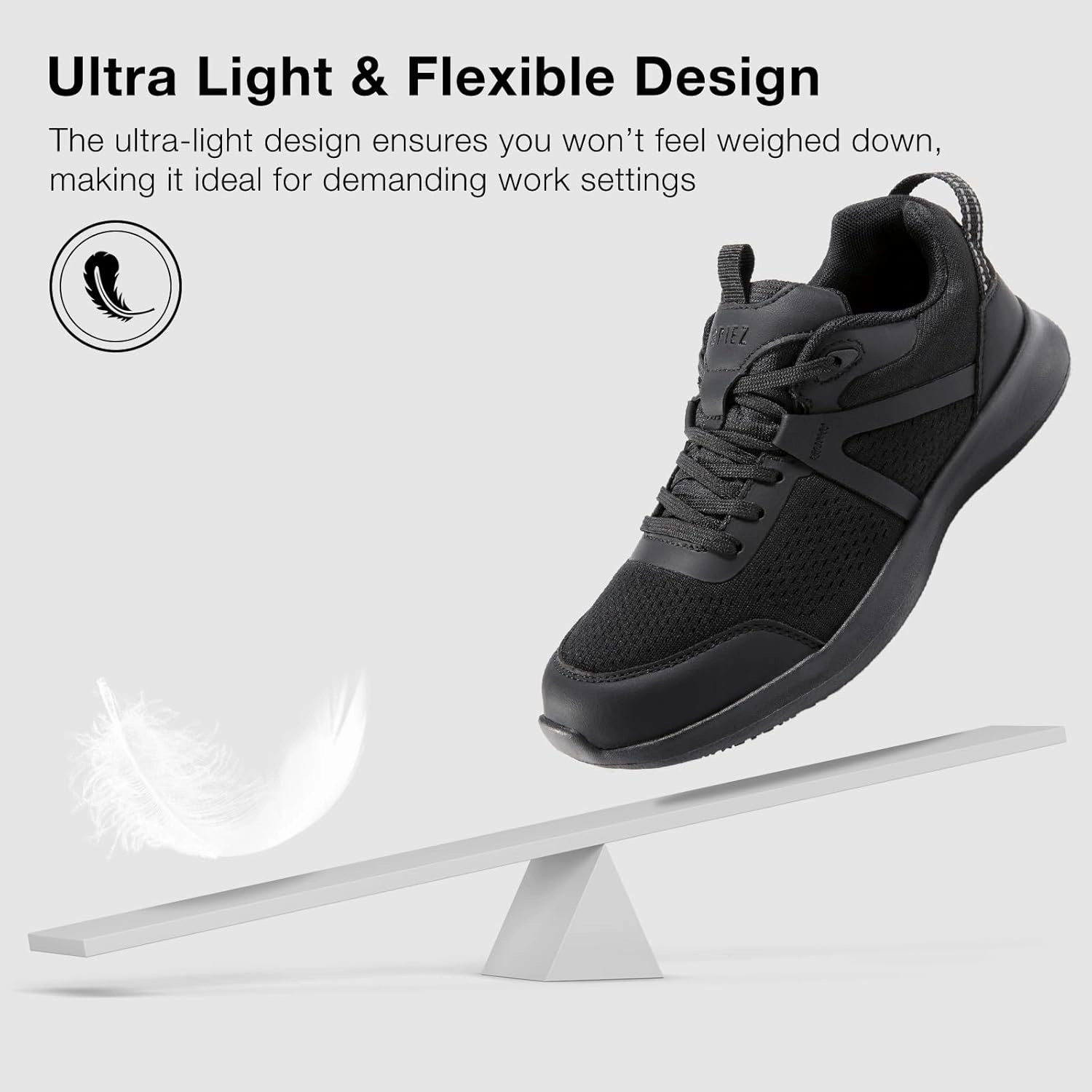 SPIEZ Women‘s Non Slip Work Shoes, Lightweight Zapatos Antideslizantes para Mujer, Slip Resistant Food Service Shoes for Restaurant, Kitchen, Hospital, Nurse with SRC Certified