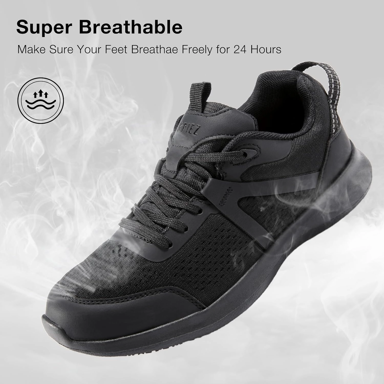 SPIEZ Women‘s Non Slip Work Shoes, Lightweight Zapatos Antideslizantes para Mujer, Slip Resistant Food Service Shoes for Restaurant, Kitchen, Hospital, Nurse with SRC Certified