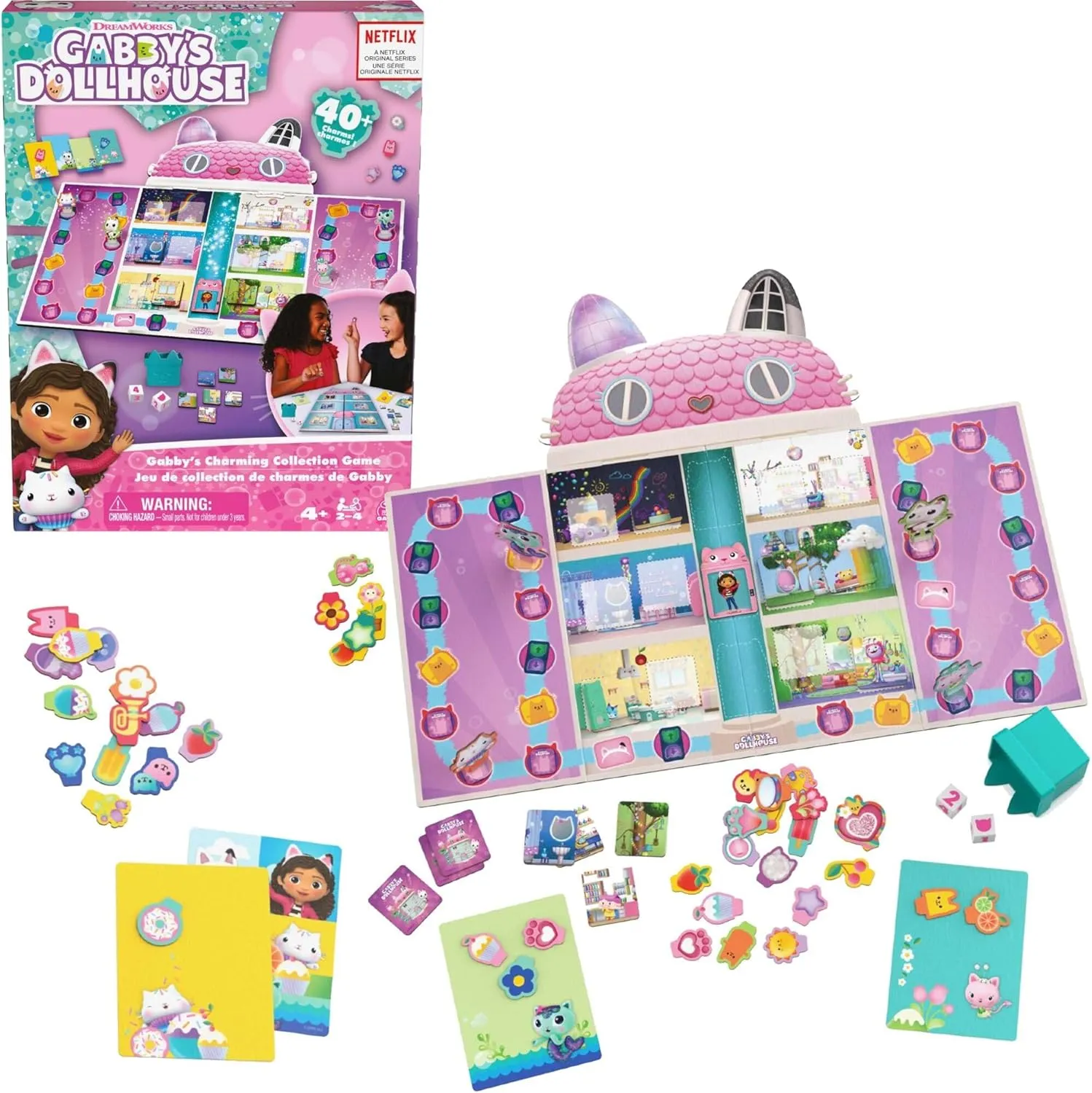 Spin Master Gabby's Dollhouse Social board game collecting talismans