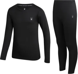 Spyder Kids Thermal Underwear Set - 2 Piece Brushed Back Fleece Lined Long Johns Base Layer Set for Boys and Girls (4-18)