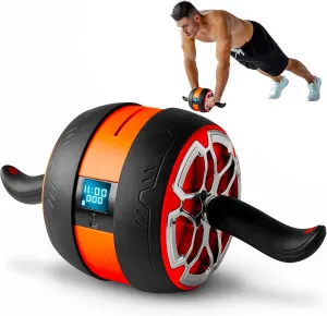Squatz Ab Roller Wheel - Abs Workout Equipment for Abdominal and Core Strength Training with Workout Program, Ultra-Wide Wheel for Max Result, Home Gym Fitness Exercise Wheels for Men and Women