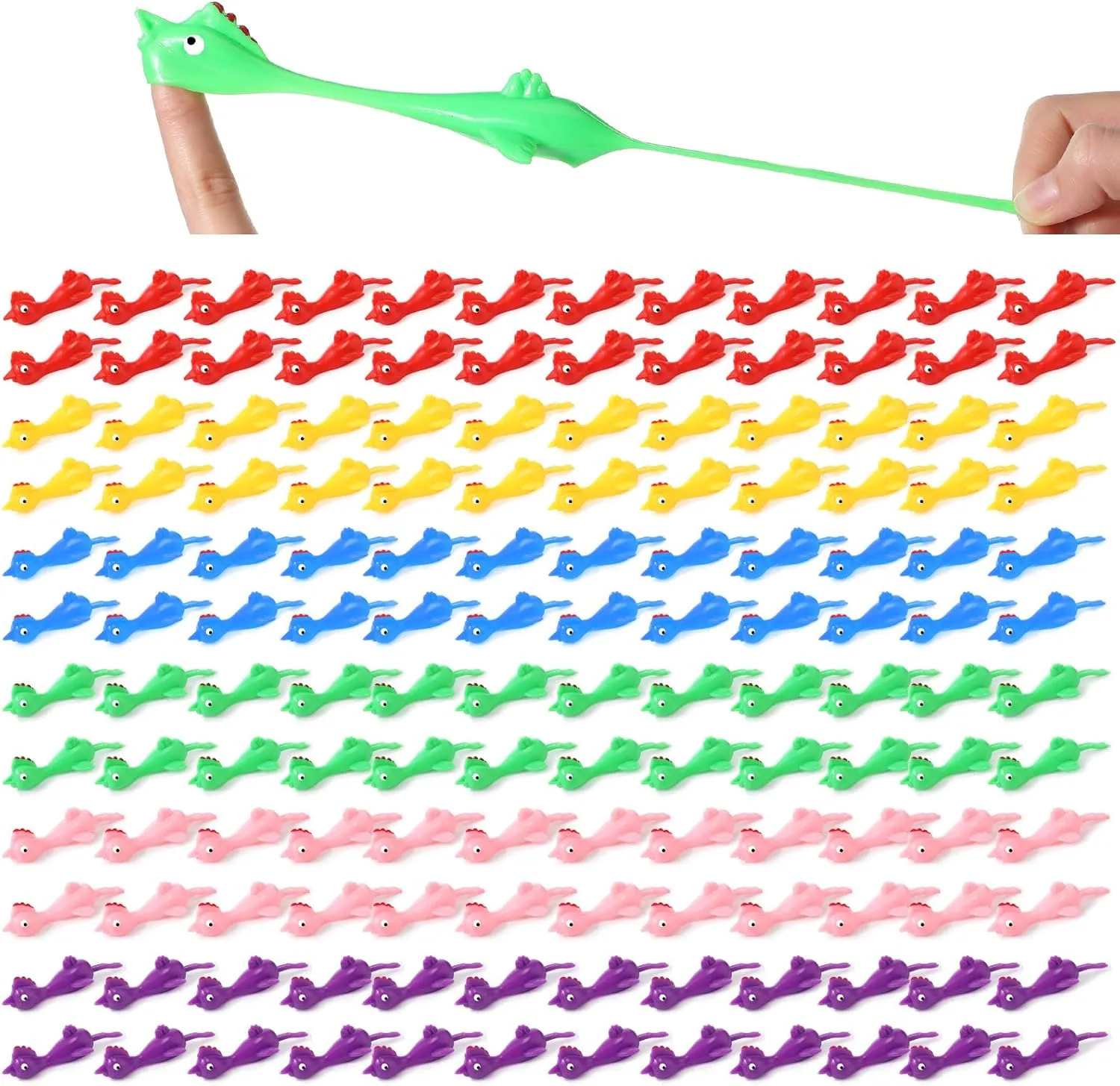 Sratte 150 Pieces Slingshot Chicken Finger Slingshot Toys Rubber Chickens Flying Turkey for Boys Girls Birthday Carnival Goodie Bags Novelty Gifts Easter Mexican Fiesta Party Favors