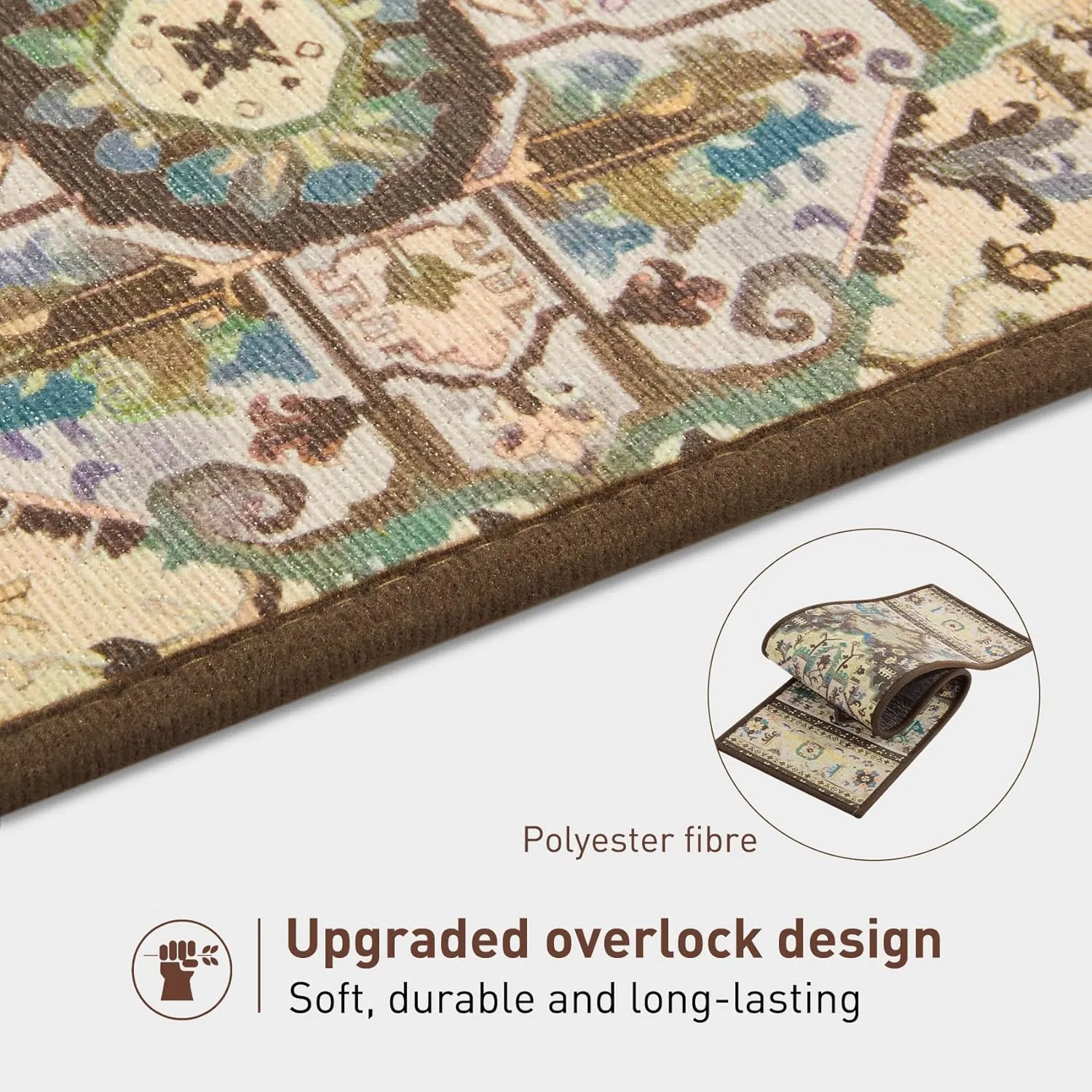 Stair Treads for Wooden Steps Indoor, 15 Pack 8" X 30" Non Slip Carpet Stair Treads with Reusable Adhesive for Kids Elders and Dogs, TPR Backing Stair Rugs Oriental Staircase Step Treads,Bohemia