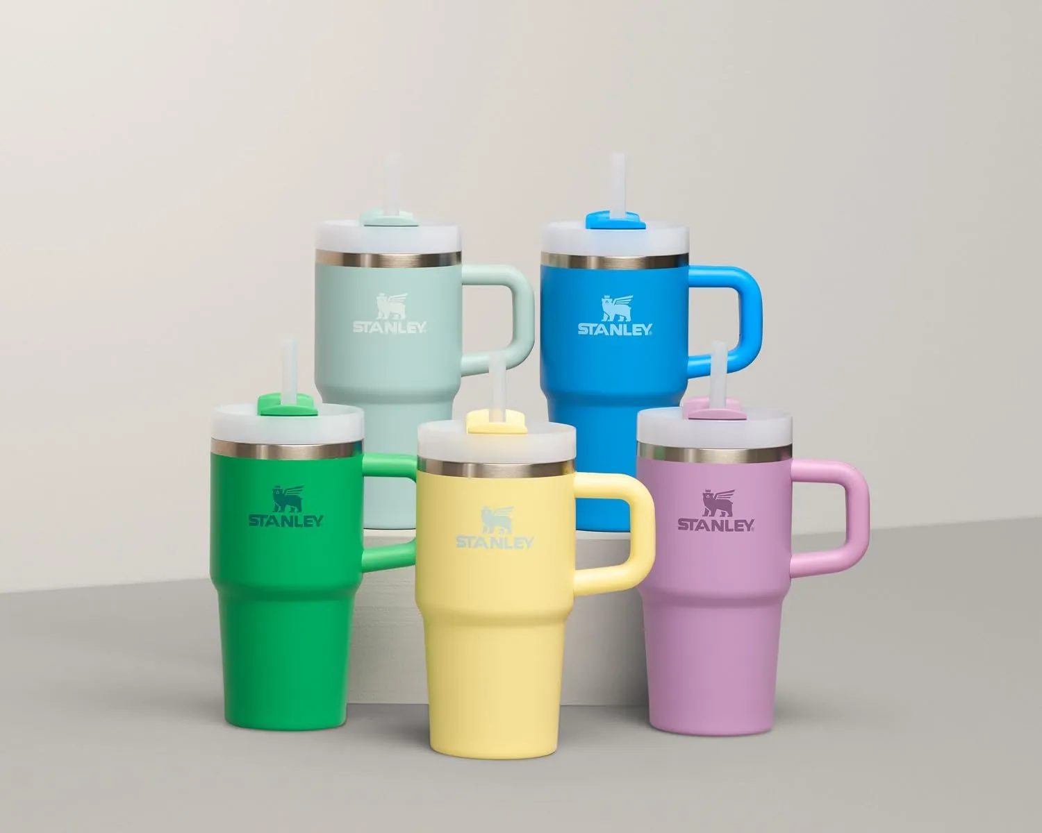 Stanley Quencher H2.0 Tumbler with Handle and Straw 14 oz | Flowstate 3-Position Lid | Cup Holder Compatible for Travel | Insulated Stainless Steel Cup | BPA-Free | Lilac