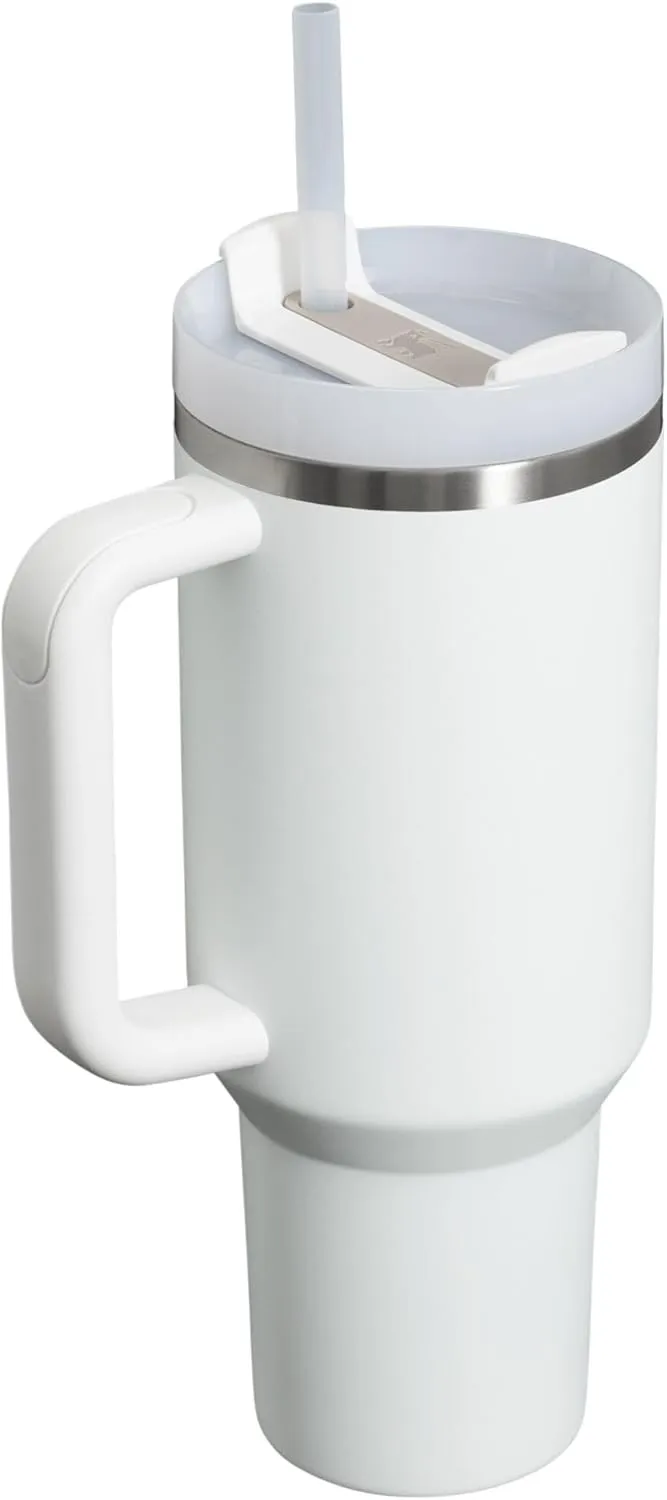 Stanley Quencher H2.0 Tumbler with Handle and Straw 40 oz | Flowstate 3-Position Lid | Cup Holder Compatible for Travel | Insulated Stainless Steel Cup | BPA-Free | Frost