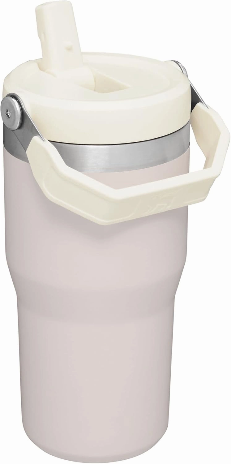 Stanley IceFlow Stainless Steel Tumbler with Straw - Vacuum Insulated Water Bottle for Home, Office or Car Reusable Cup Leak Resistant Flip Cold 12 Hours Iced 2 Days (Rose Quartz)