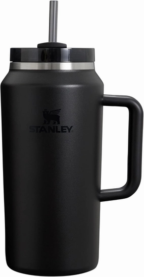 Stanley Quencher H2.0 Tumbler with Handle & Straw 64 oz | Flowstate 3-Position Lid | Large Capacity for Travel & Sports | Insulated Stainless Steel Cup | BPA-Free | Black 2.0