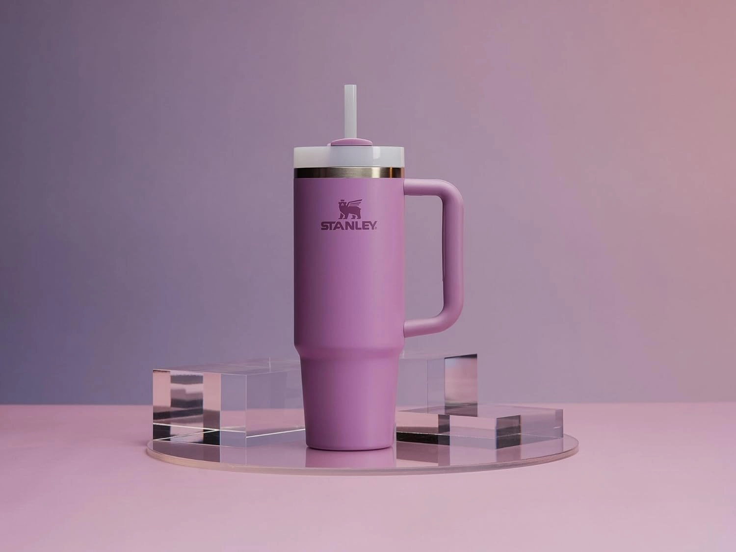 Stanley Quencher H2.0 Tumbler with Handle and Straw 30 oz | Flowstate 3-Position Lid | Cup Holder Compatible for Travel | Insulated Stainless Steel Cup | BPA-Free | Lilac