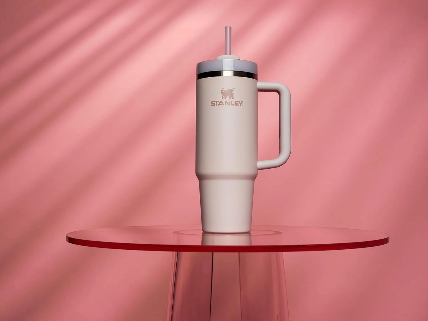 Stanley Quencher H2.0 Tumbler with Handle and Straw 30 oz | Flowstate 3-Position Lid | Cup Holder Compatible for Travel | Insulated Stainless Steel Cup | BPA-Free | Rose Quartz 2.0