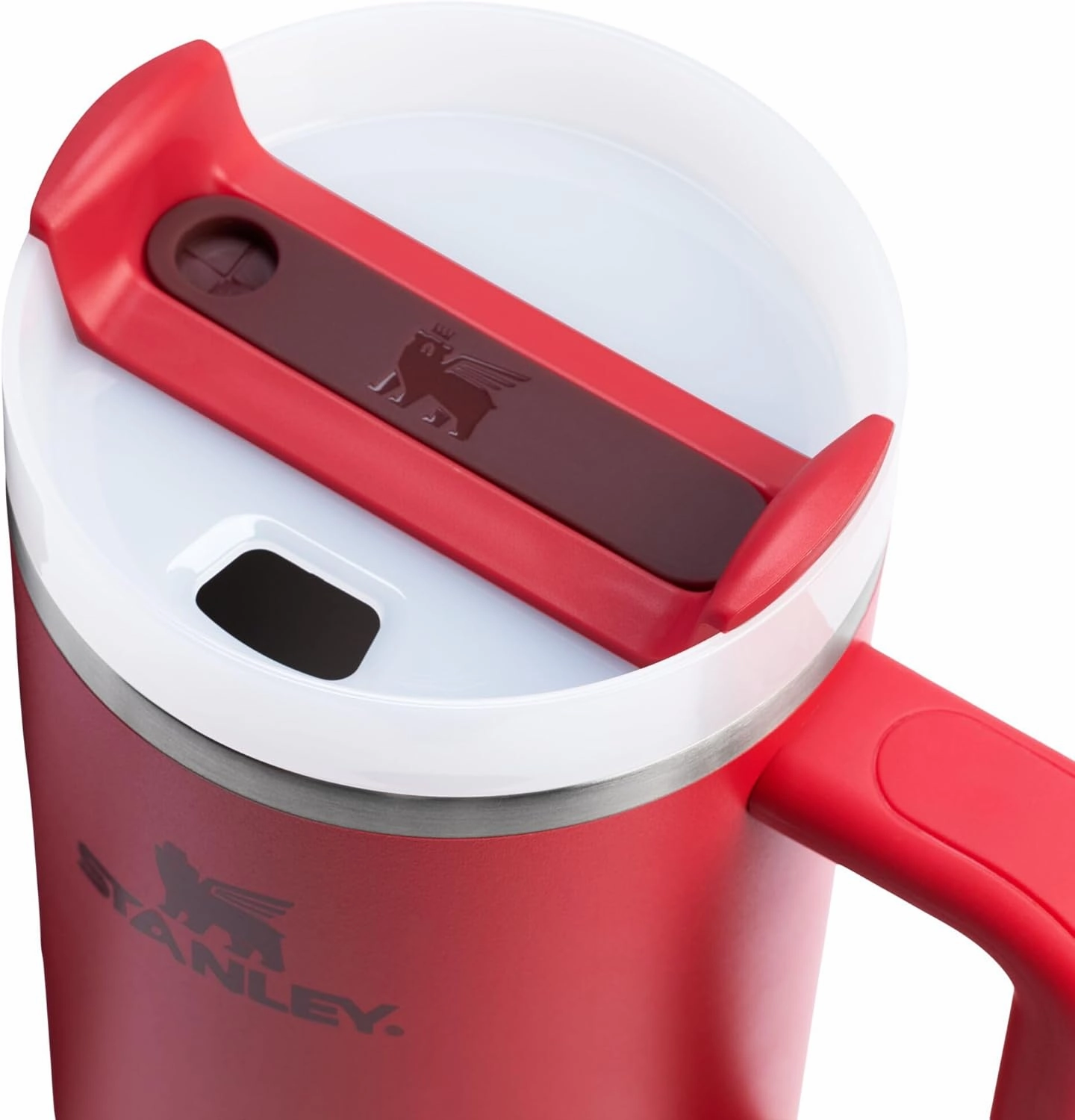 Stanley Quencher H2.0 Tumbler with Handle and Straw 40 oz | Flowstate 3-Position Lid | Cup Holder Compatible for Travel | Insulated Stainless Steel Cup | BPA-Free | Chili Red