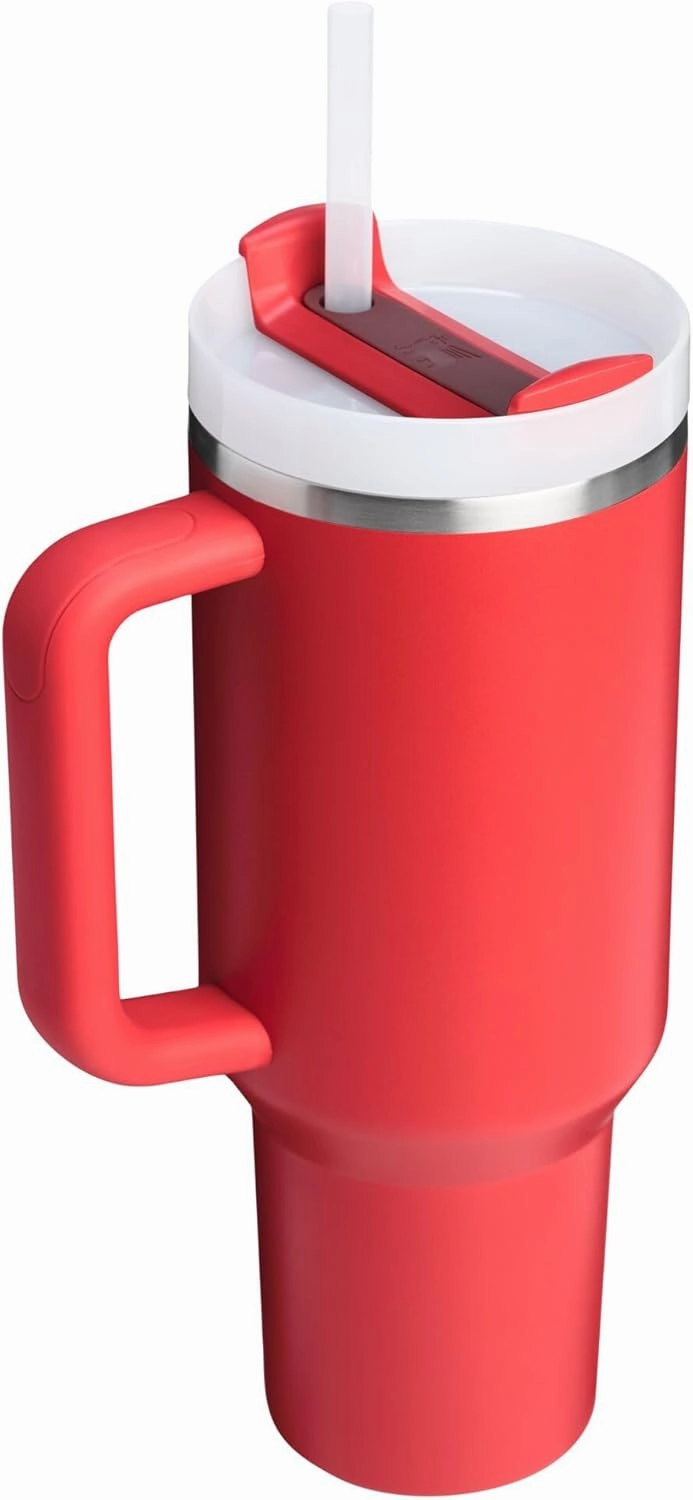 Stanley Quencher H2.0 Tumbler with Handle and Straw 40 oz | Flowstate 3-Position Lid | Cup Holder Compatible for Travel | Insulated Stainless Steel Cup | BPA-Free | Chili Red