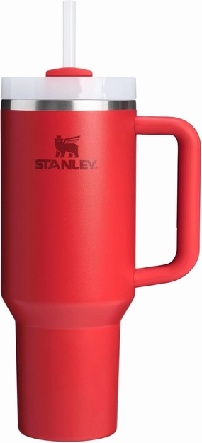 Stanley Quencher H2.0 Tumbler with Handle and Straw 40 oz | Flowstate 3-Position Lid | Cup Holder Compatible for Travel | Insulated Stainless Steel Cup | BPA-Free | Chili Red