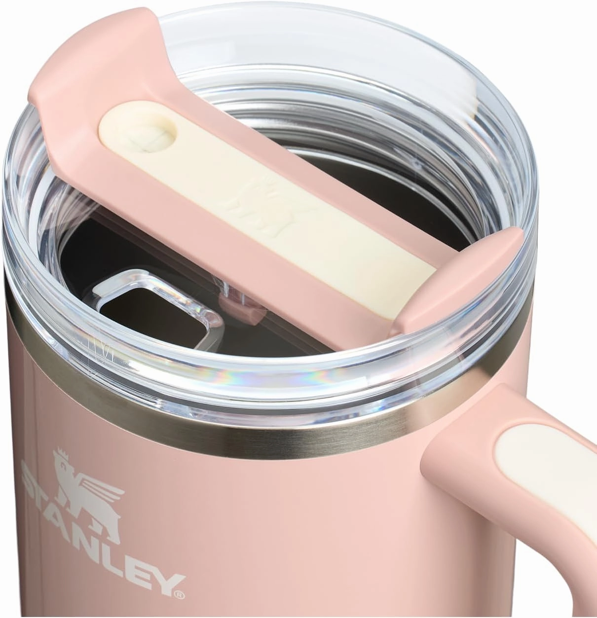 Stanley Quencher H2.0 Tumbler with Handle and Straw 40 oz | Flowstate 3-Position Lid | Cup Holder Compatible for Travel | Insulated Stainless Steel Cup | BPA-Free | Peach Whip Gloss