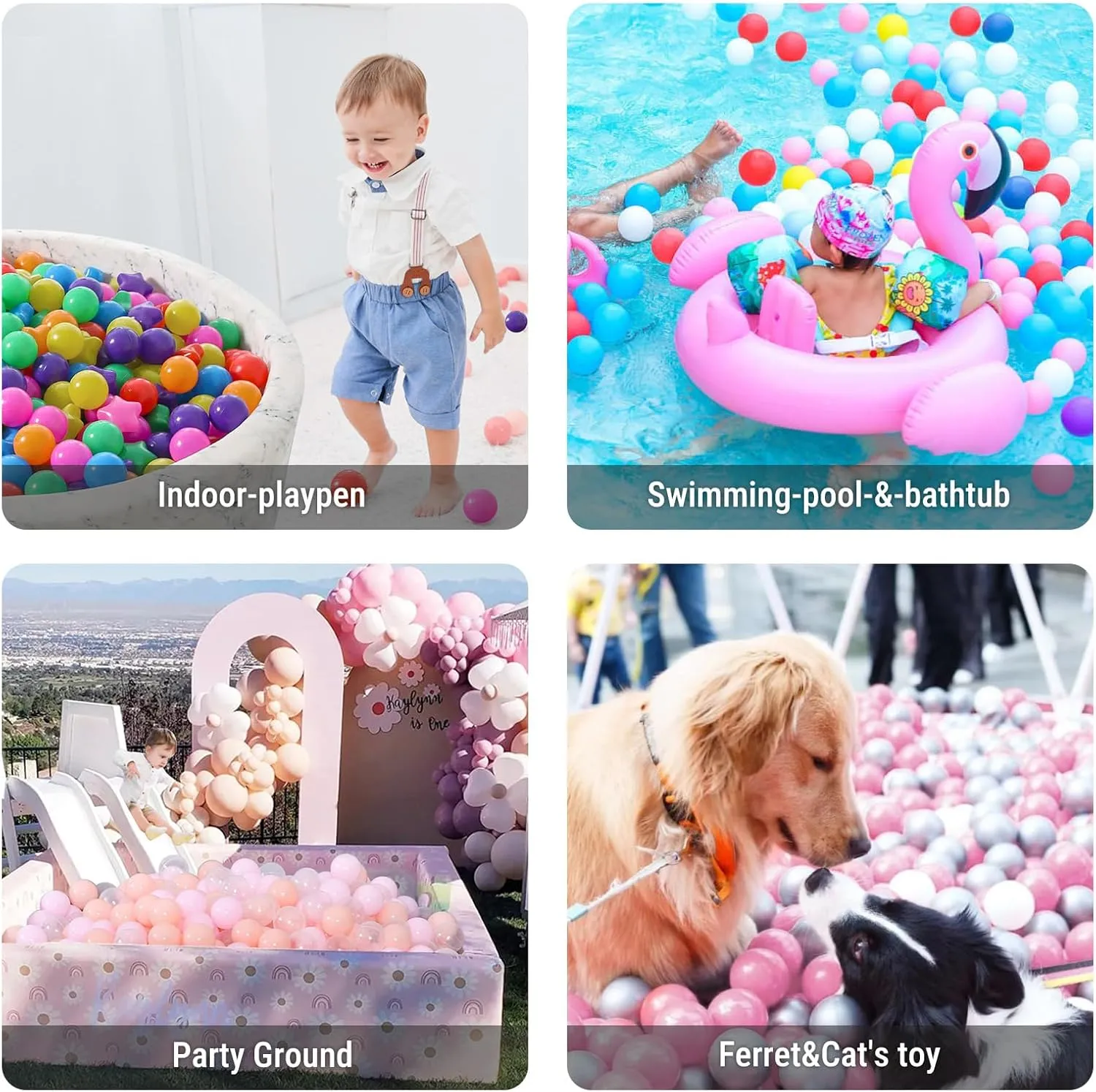 STARBOLO Ball Pit Balls - 200 Bulk Mixed Rainbow Stars Crush Proof Plastic Children's Toy Balls Star Ocean Balls for Birthday Party Christmas Water Toy Indoor Outdoor