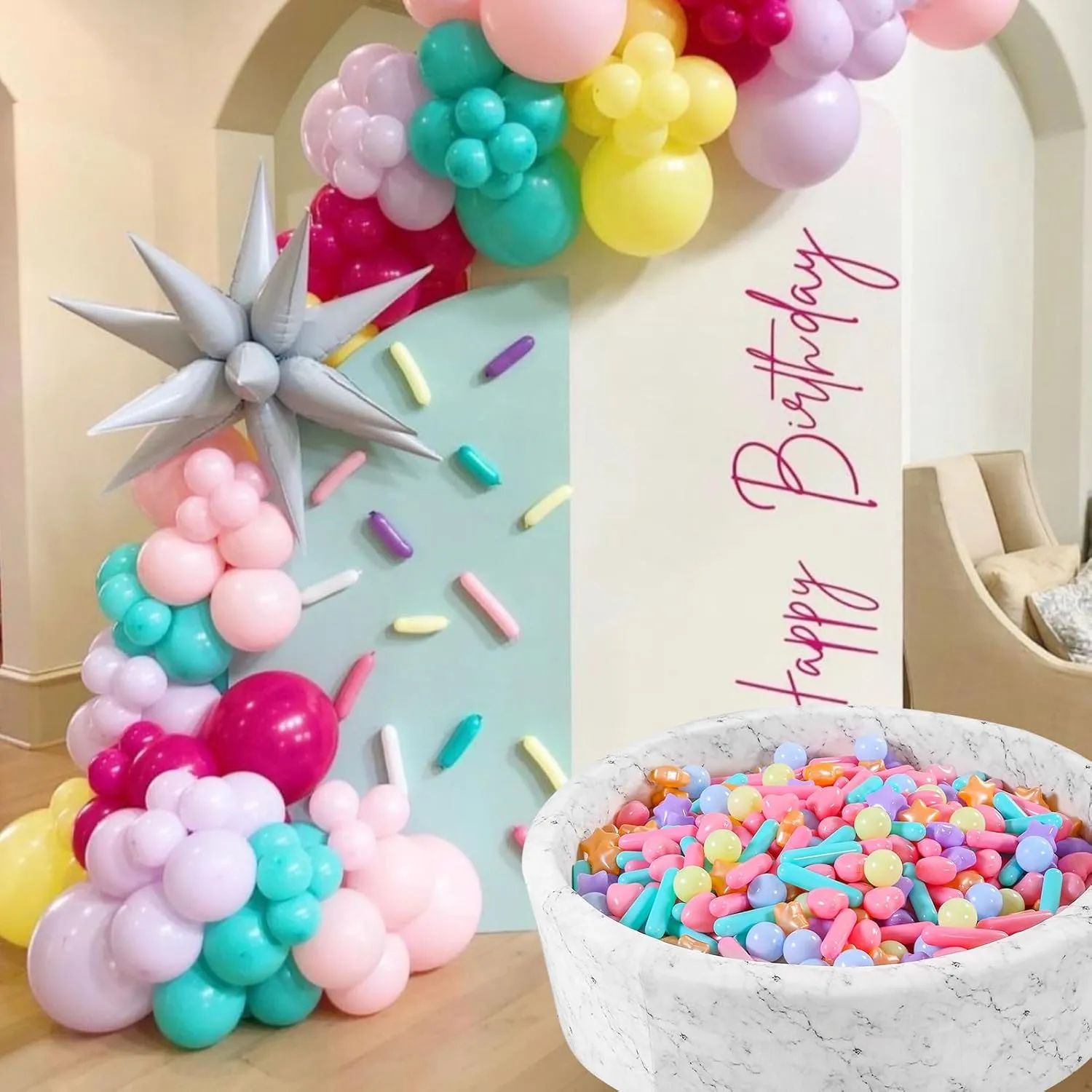 STARBOLO Ball Pit Balls for Baby and Toddler, 200pcs Phthalate Free BPA Free Crush Proof Plastic - Macaron Ocean Balls Pit Balls Play Toys for Kids Ball Pit, Pool,Play Tent,Party