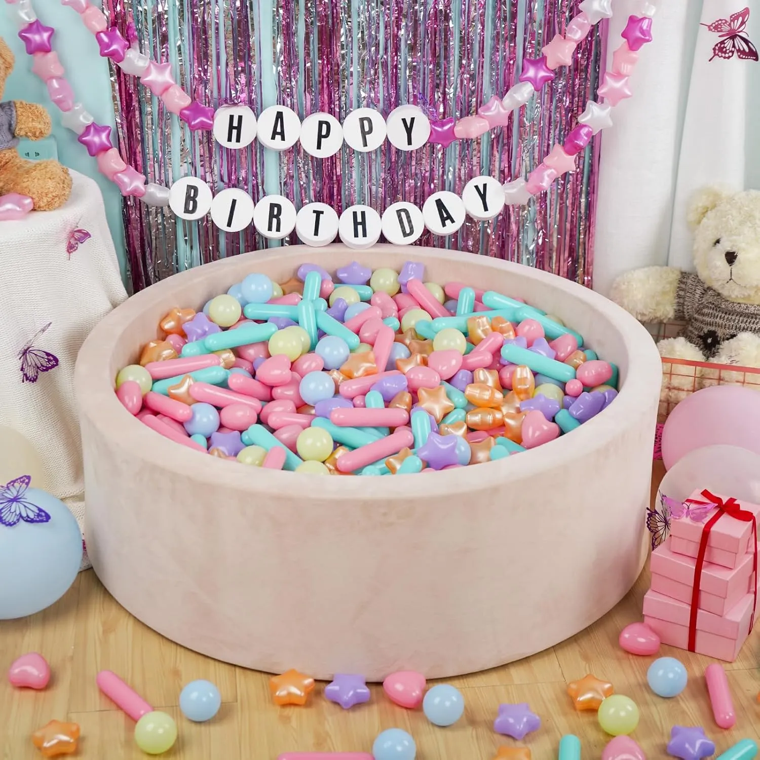 STARBOLO Ball Pit Balls for Baby and Toddler, 200pcs Phthalate Free BPA Free Crush Proof Plastic - Macaron Ocean Balls Pit Balls Play Toys for Kids Ball Pit, Pool,Play Tent,Party